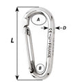 Wichard Symmetric Carbine Hook Without Eye - Length 100mm - 13/32" [02336] - Rough Seas Marine