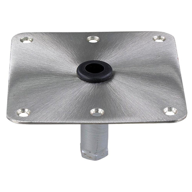 Springfield KingPin 7" x 7" Stainless Steel Square Base (Threaded) [1630001] - Rough Seas Marine