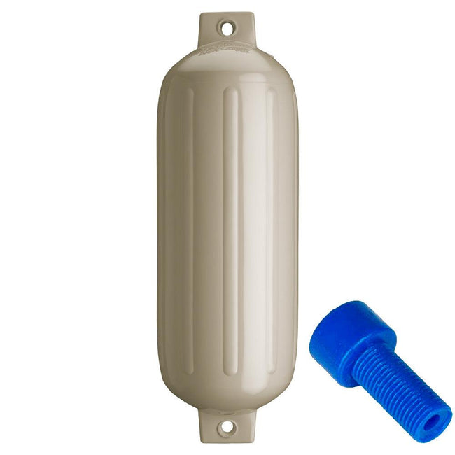 Polyform G-5 Twin Eye Fender 8.8" x 26.8" - Sand w/Adapter [G-5-SAND] - Rough Seas Marine