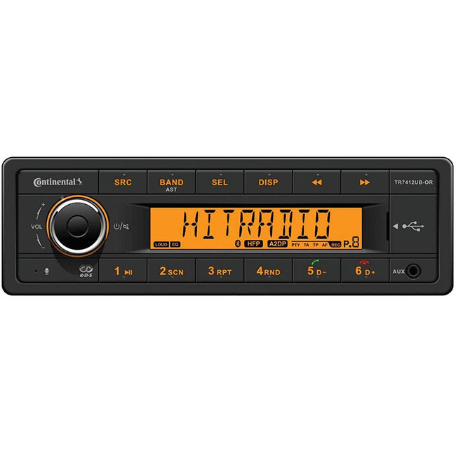 Continental Stereo w/AM/FM/BT/USB - 12V [TR7412UB-OR] - Rough Seas Marine