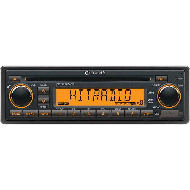 Continental Stereo w/CD/AM/FM/BT/USB - 24V [CD7426UB-OR] - Rough Seas Marine