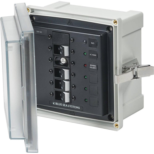 Blue Sea 3128 - SMS Panel Enclosure w/ELCI (30A)  3 Branch (15A) - 120V AC [3128] - Rough Seas Marine