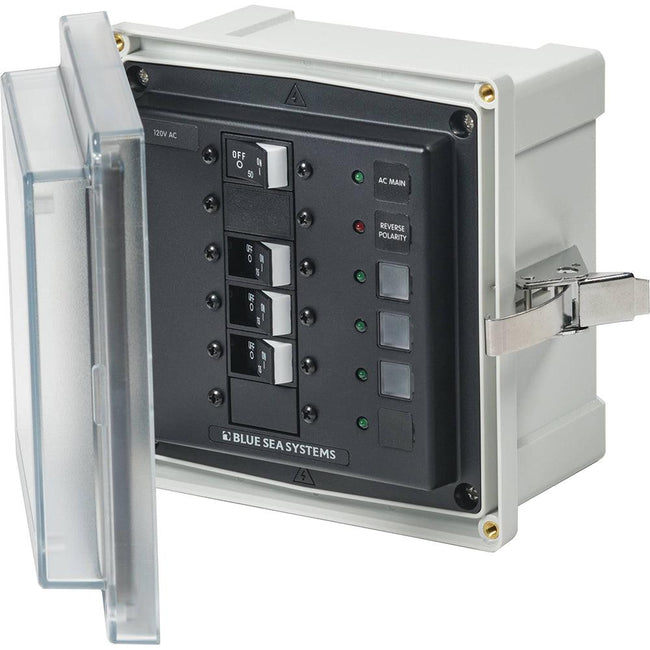 Blue Sea 3130 - SMS Panel Enclosure w/Main  3 Branch (15A) - 120V AC [3130] - Rough Seas Marine