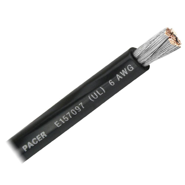 Pacer Black 6 AWG Battery Cable - Sold By The Foot [WUL6BK-FT] - Rough Seas Marine