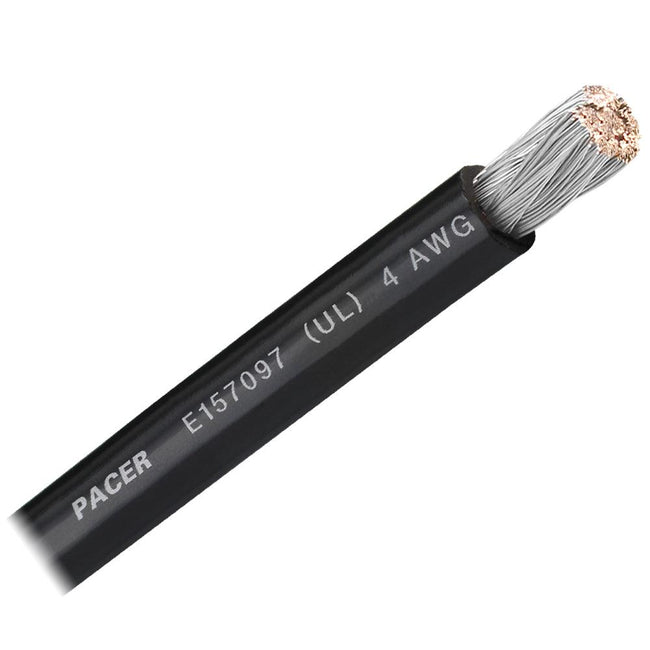 Pacer Black 4 AWG Battery Cable - Sold By The Foot [WUL4BK-FT] - Rough Seas Marine