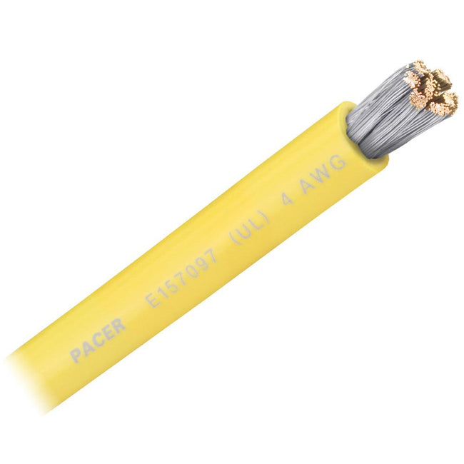 Pacer Yellow 4 AWG Battery Cable - Sold By The Foot [WUL4YL-FT] - Rough Seas Marine