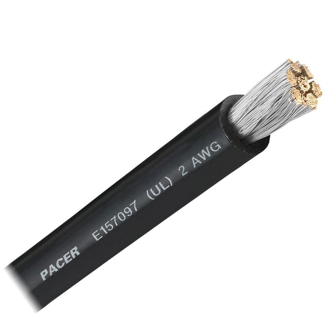 Pacer Black 2 AWG Battery Cable - Sold By The Foot [WUL2BK-FT] - Rough Seas Marine