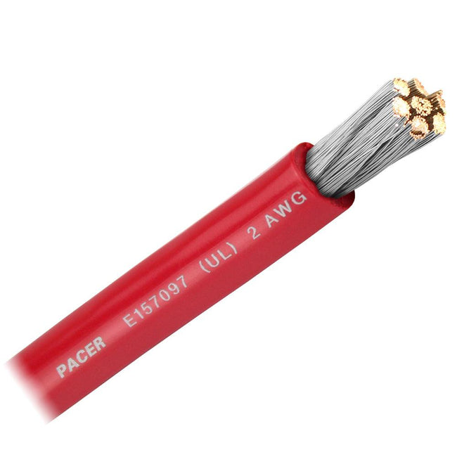Pacer Red 2 AWG Battery Cable - Sold By The Foot [WUL2RD-FT] - Rough Seas Marine