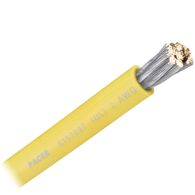 Pacer Yellow 2 AWG Battery Cable - Sold By The Foot [WUL2YL-FT] - Rough Seas Marine