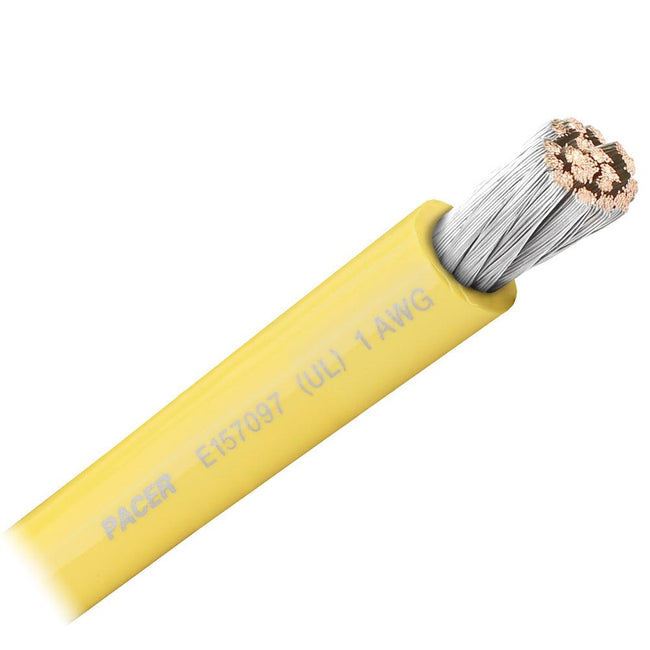 Pacer Yellow 1 AWG Battery Cable - Sold By The Foot [WUL1YL-FT] - Rough Seas Marine