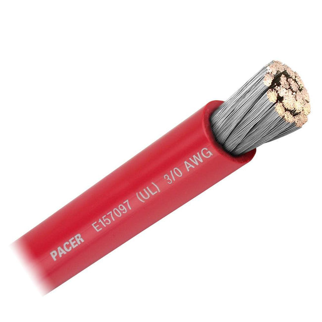 Pacer Red 3/0 AWG Battery Cable - Sold By The Foot [WUL3/0RD-FT] - Rough Seas Marine