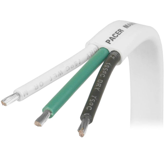 Pacer 12/3 AWG Triplex Cable - Black/Green/White - 250 [W12/3-250] - Rough Seas Marine