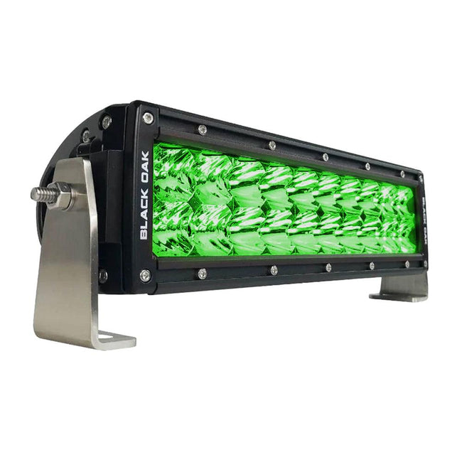 Black Oak Double Row Combo Green Hog Hunting 10" Light Bar - Black [10G-D3OS] - Rough Seas Marine