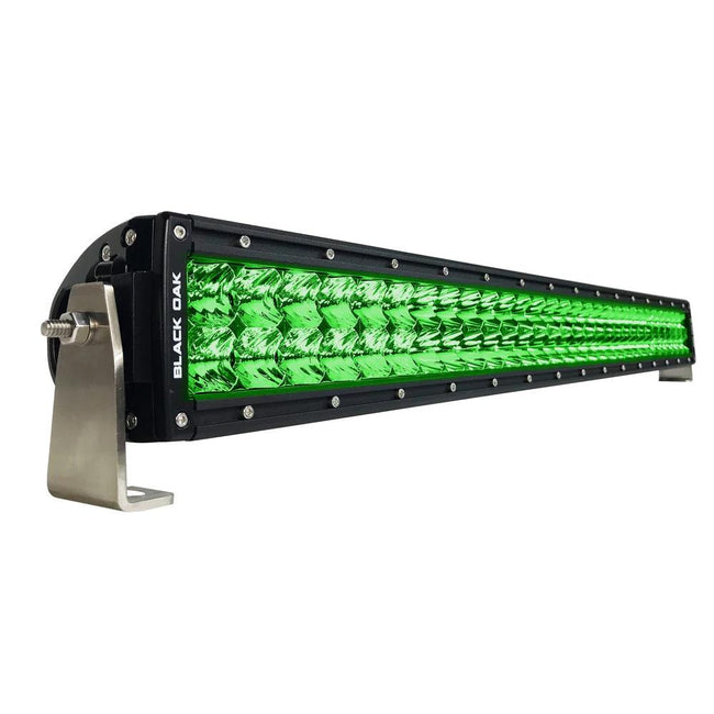 Black Oak Curved Double Row Combo Green Hog Hunting 30" Light Bar - Black [30CG-D3OS] - Rough Seas Marine