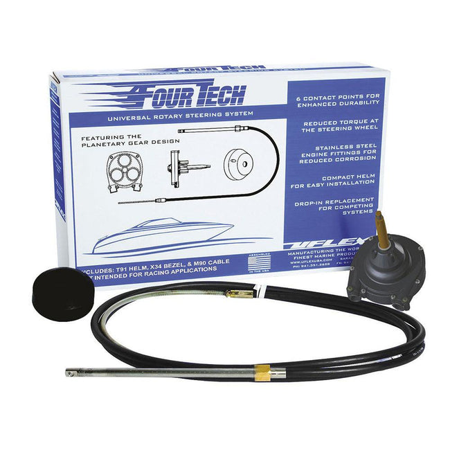 Uflex Fourtech 6 Black Mach Rotary Steering System w/Helm, Bezel  Cable [FOURTECHBLK06] - Rough Seas Marine