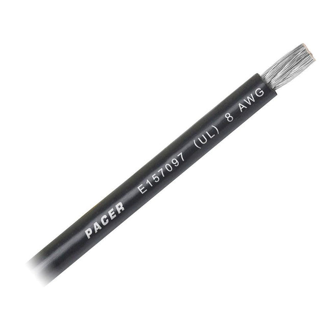 Pacer Black 8 AWG Battery Cable - Sold By The Foot [WUL8BK-FT] - Rough Seas Marine