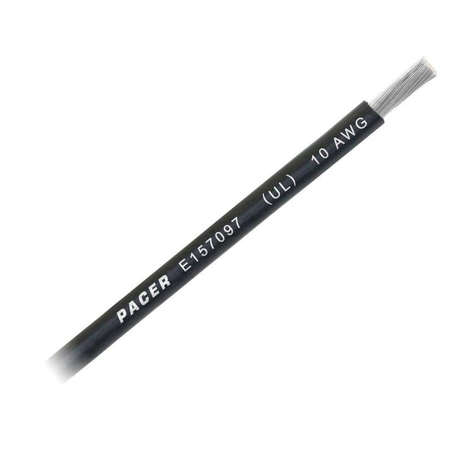 Pacer Black 10 AWG Battery Cable - Sold By The Foot [WUL10BK-FT] - Rough Seas Marine