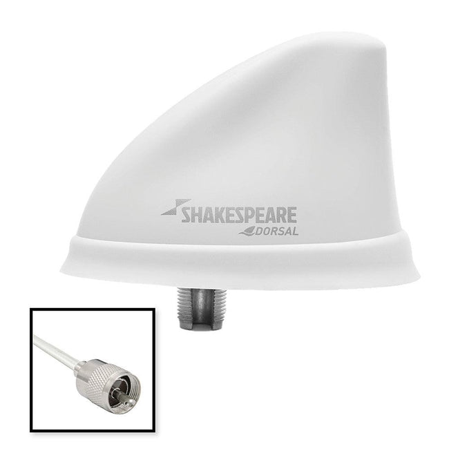 Shakespeare Dorsal Antenna White Low Profile 26 RGB Cable w/PL-259 [5912-DS-VHF-W] - Rough Seas Marine
