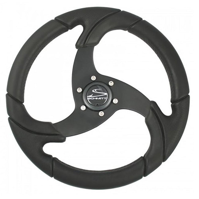 Schmitt Marine Folletto 14.2" Wheel - Black Polyurethane - 3/4" Tapered Shaft w/Black Center Cap [PU021104-R] - Rough Seas Marine