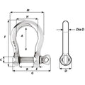 Wichard HR Bow Shackle - 14mm Diameter - 35/64" [11240] - Rough Seas Marine