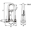 Wichard HR Key Pin Shackle With Bar - 8mm Pin Diameter [91434] - Rough Seas Marine