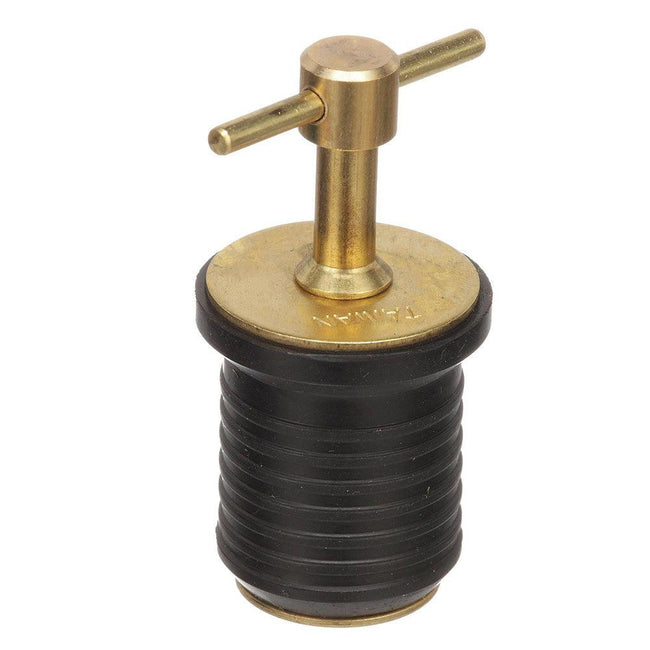 Attwood T-Handle Brass Drain Plug - 1" Diameter [7526A7] - Rough Seas Marine