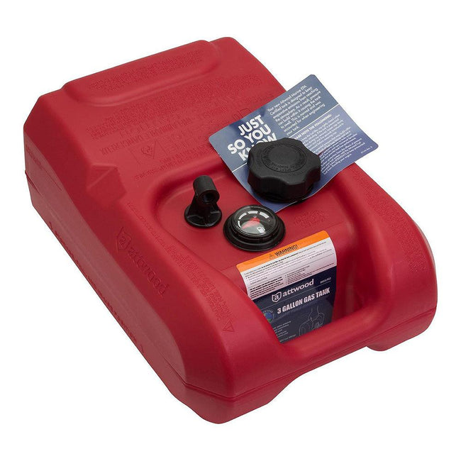 Attwood Portable Fuel Tank - 3 Gallon w/Gauge [8803LPG2] - Rough Seas Marine